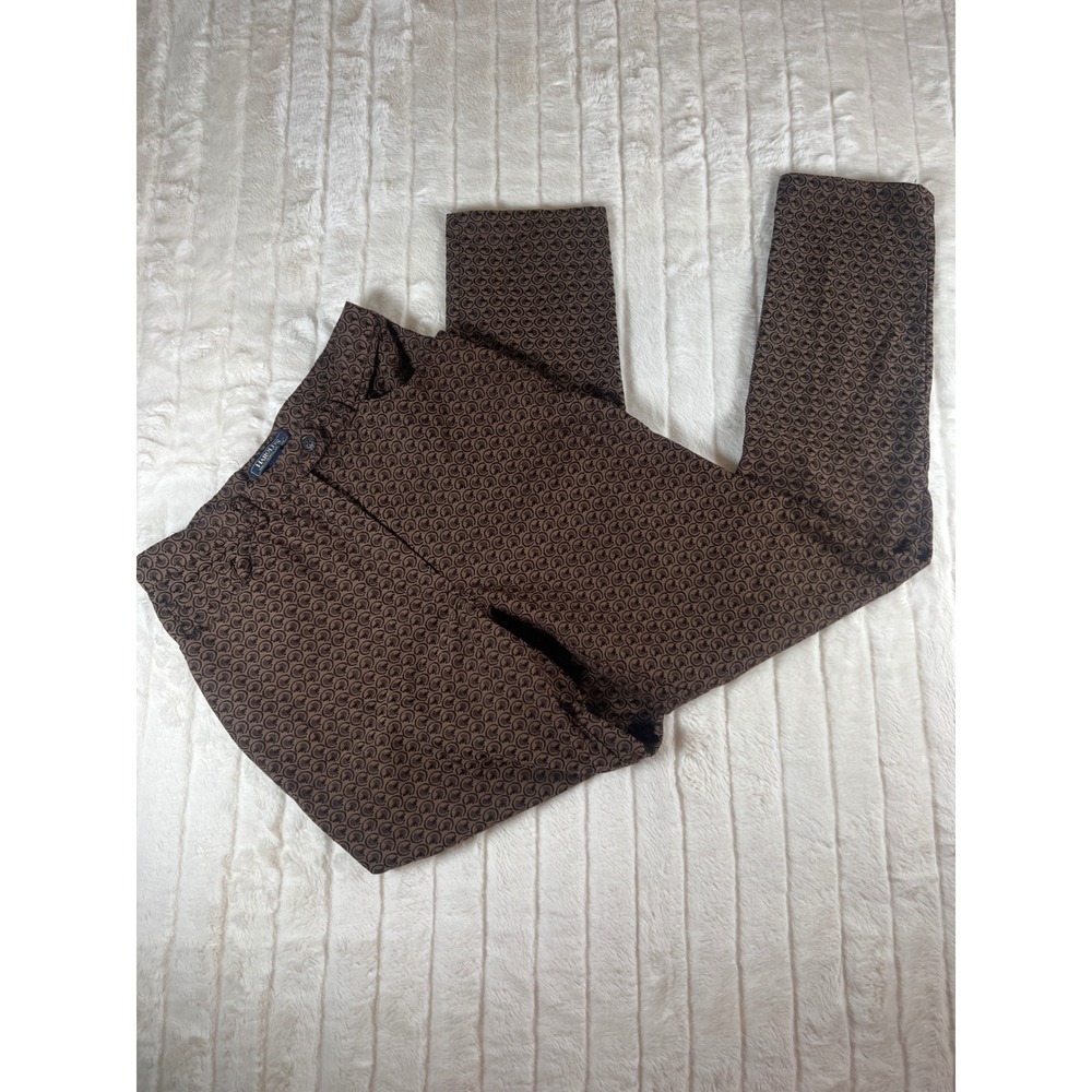 Harold's Brown Geometric Print Pants Women's Size 4‎ Career Casual
